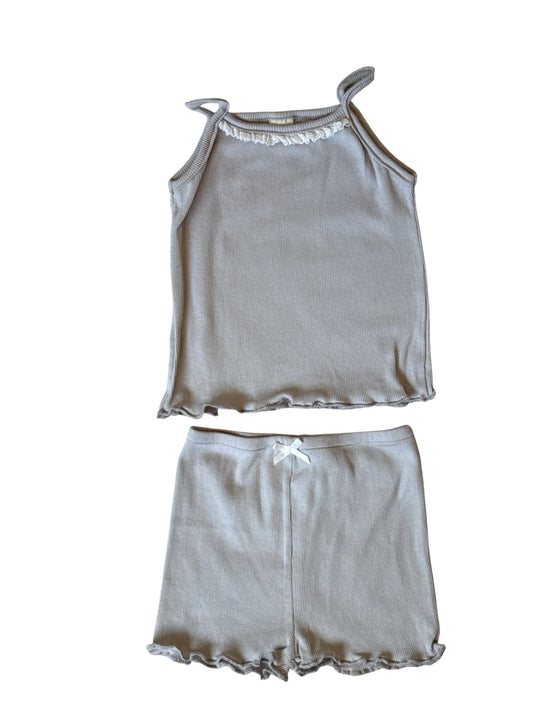 Lace Ribbed Tank Set