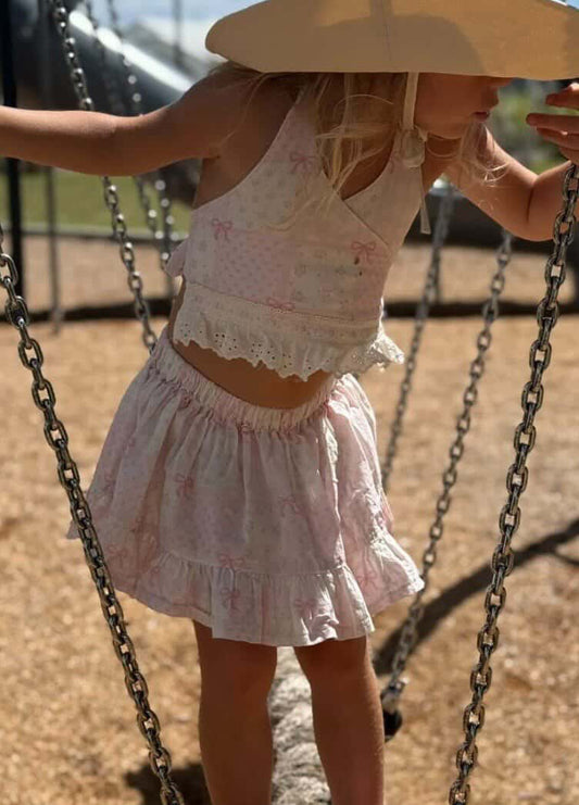 Bows Ra Ra Skirt and Halter Set