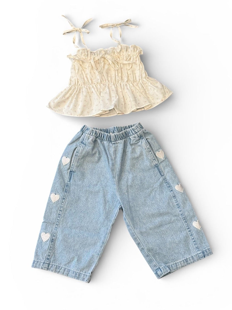 Heart Denim Pants