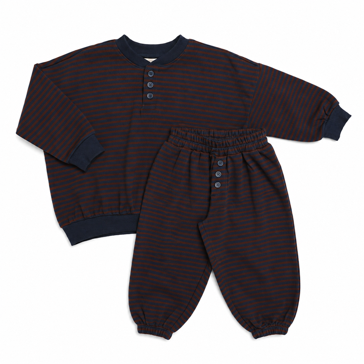Cooper Set in Deep Blue Chocolate Stripe