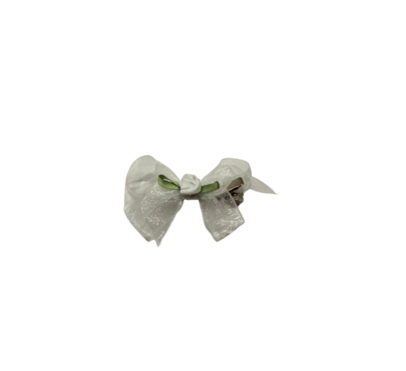 Organdy Infant Bow with Rosebud Center