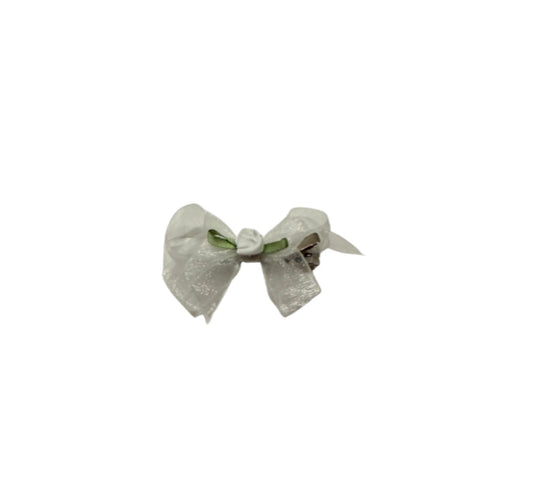 Organdy Infant Bow with Rosebud Center