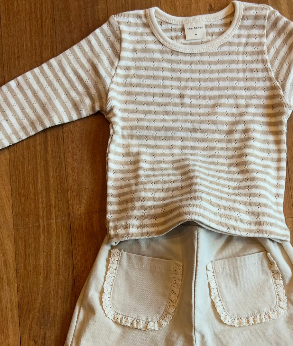 Pointelle Striped Tee