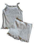 Lace Ribbed Tank Set