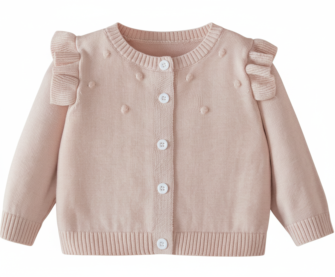 Baby Pink Ruffle Cardigan