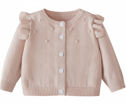 Baby Pink Ruffle Cardigan