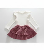Corduroy Tiered Skirt