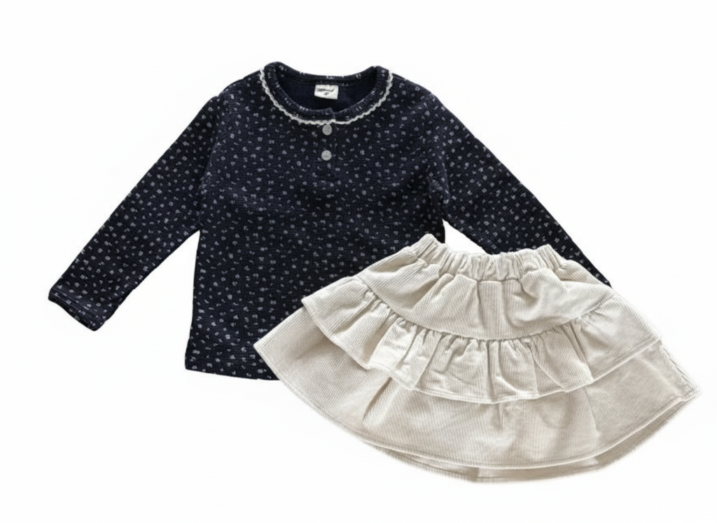 Corduroy Tiered Skirt