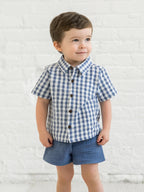 Landon Seersucker Collared Button Down Shirt