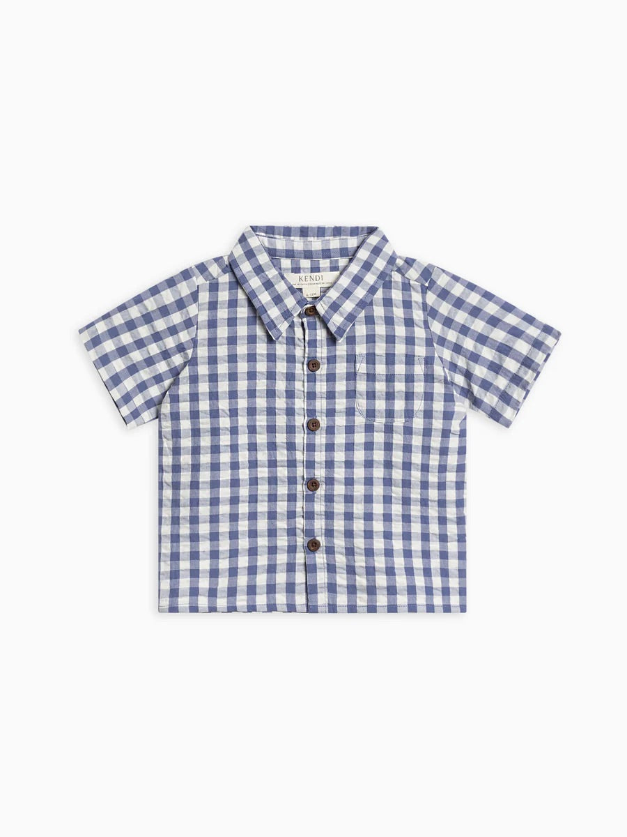 Landon Seersucker Collared Button Down Shirt