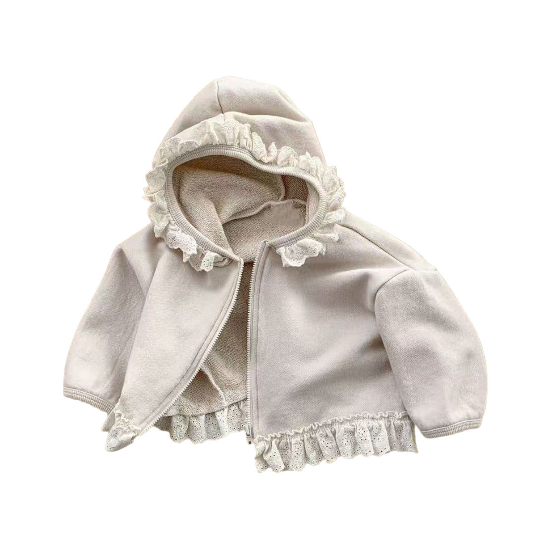 Ruffle Zip-Up Hoodie