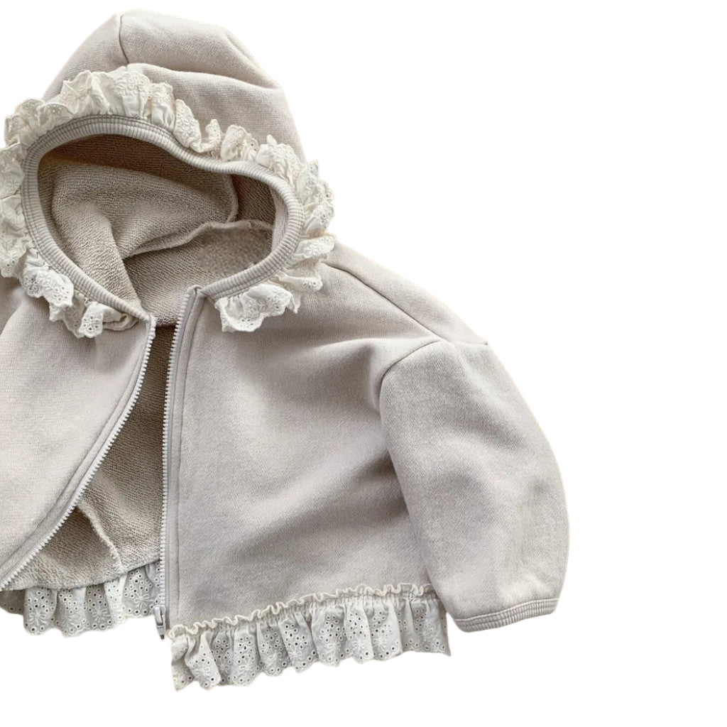 Ruffle Zip-Up Hoodie