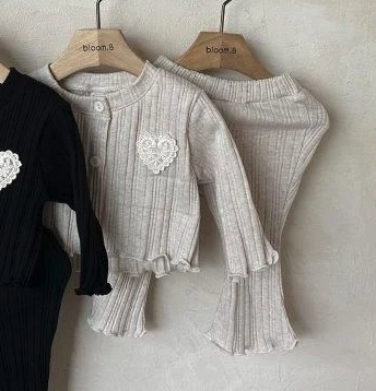 Heart Cardigan and Pant Set