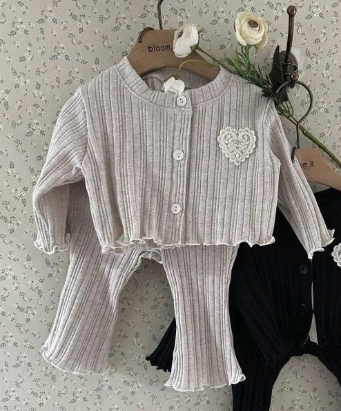 Heart Cardigan and Pant Set