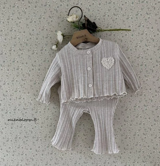 Heart Cardigan and Pant Set