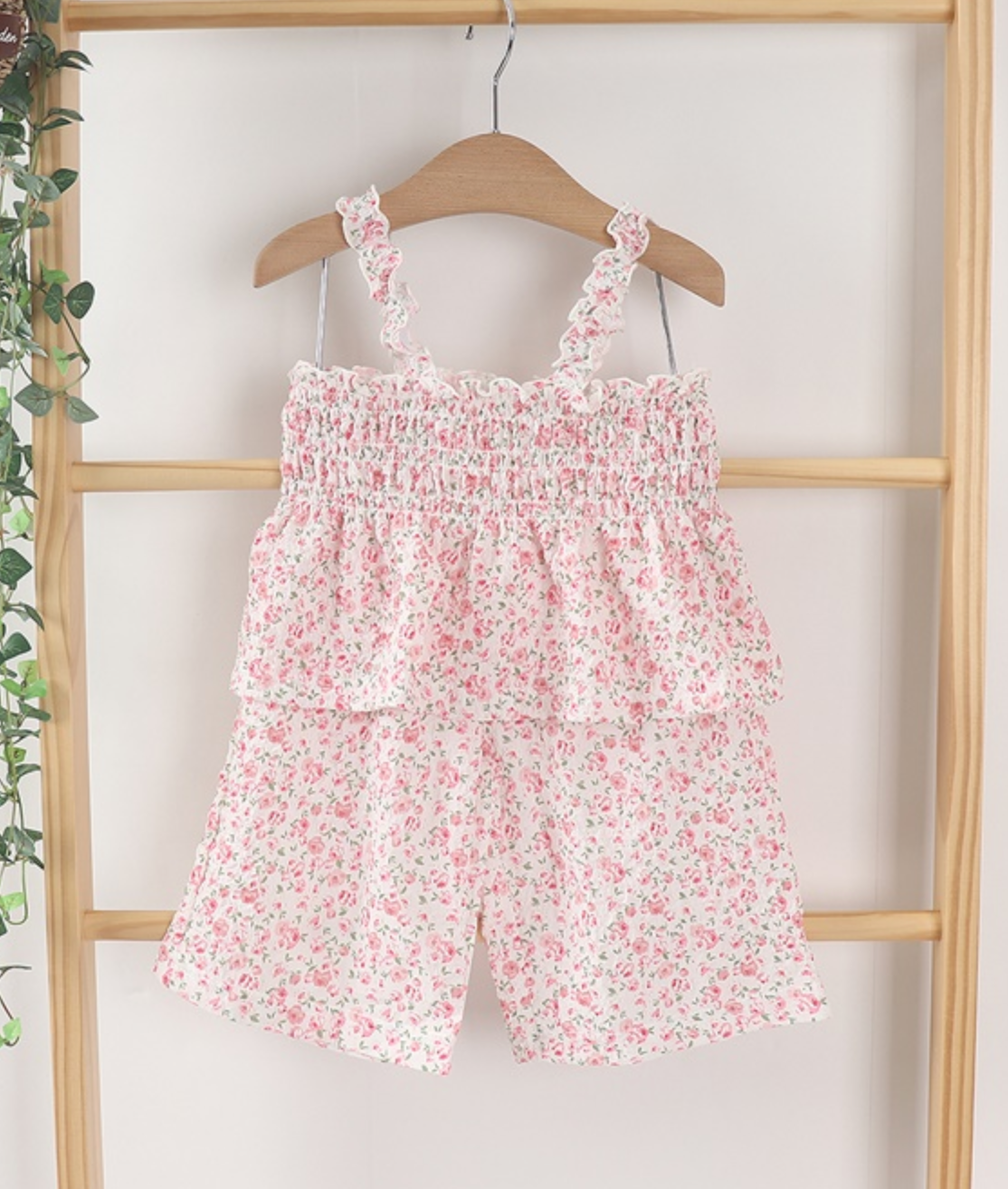 Smocked Strap Top Set