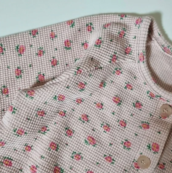 Flower Waffle Cardigan