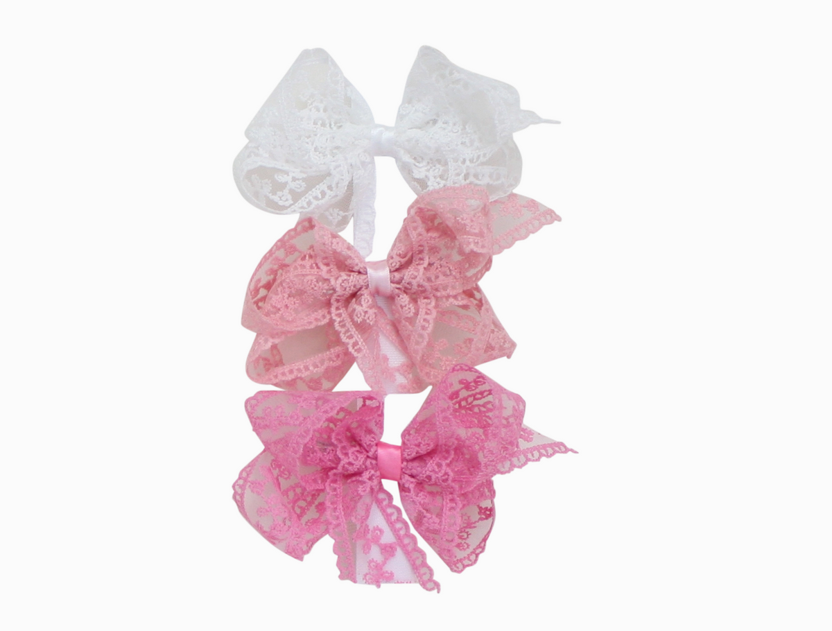 Sheer Vintage Lace Bow (Medium)