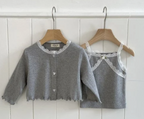 Eyelet Cardigan Sleeveless Set