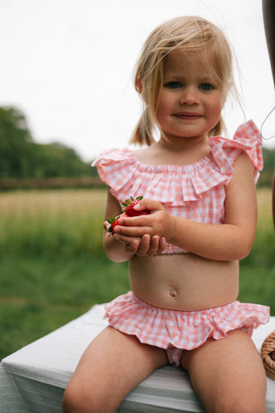 Rose Gingham Frill Bikini